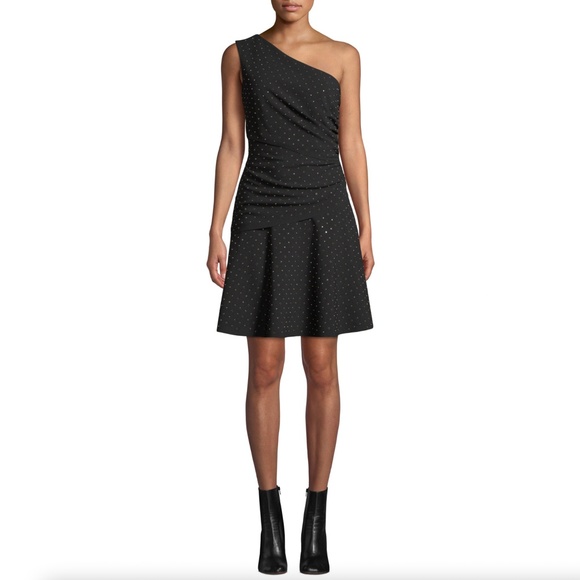 367. KOBI HALPERIN Studded One-Shoulder WILLOW Dress M - Picture 1 of 10